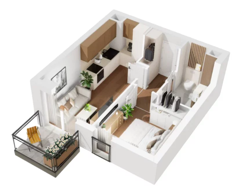 2 pokoje, mieszkanie 32,57 m², piętro 3, oferta nr B1/51, Osiedle Bokserska 2, Warszawa, Ursynów, Wyczółki, ul. Bokserska 73A