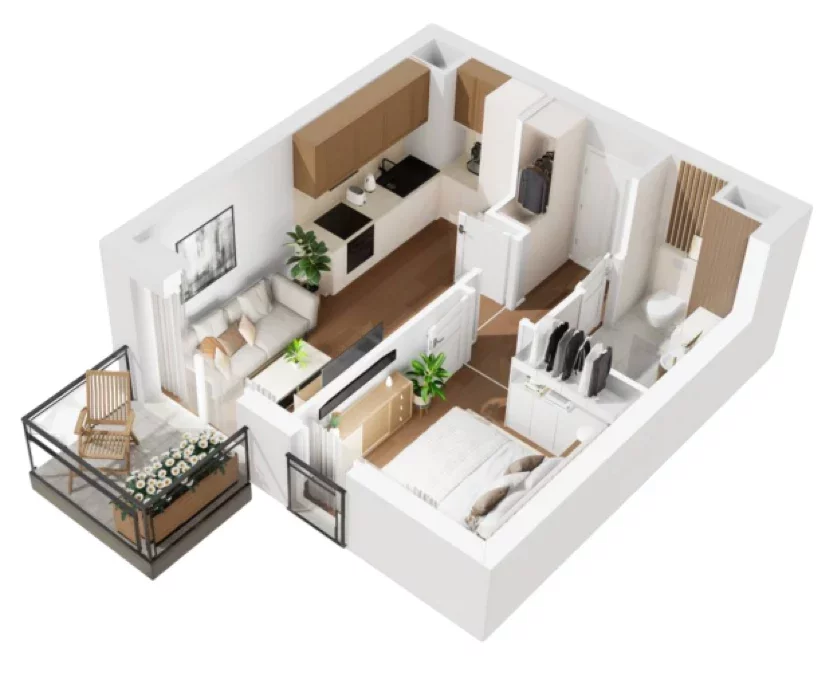 2 pokoje, mieszkanie 32,45 m², piętro 3, oferta nr B1/52, Osiedle Bokserska 2, Warszawa, Ursynów, Wyczółki, ul. Bokserska 73A