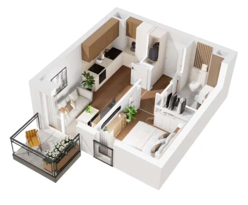 2 pokoje, mieszkanie 32,57 m², piętro 4, oferta nr B1/66, Osiedle Bokserska 2, Warszawa, Ursynów, Wyczółki, ul. Bokserska 73A