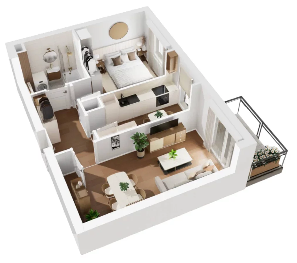 2 pokoje, mieszkanie 44,78 m², piętro 4, oferta nr B1/71, Osiedle Bokserska 2, Warszawa, Ursynów, Wyczółki, ul. Bokserska 73A