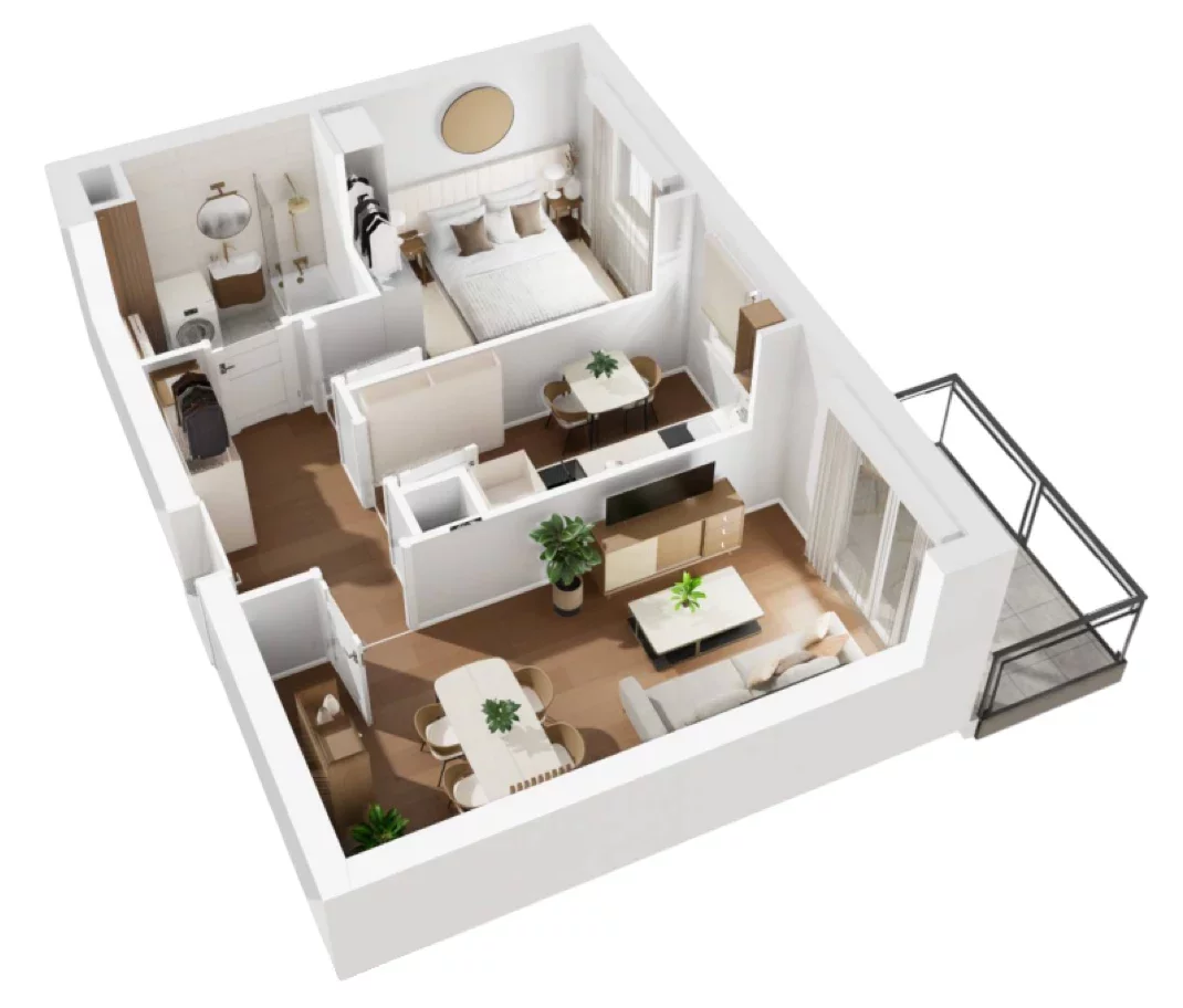 2 pokoje, mieszkanie 44,48 m², piętro 5, oferta nr B1/72, Osiedle Bokserska 2, Warszawa, Ursynów, Wyczółki, ul. Bokserska 73A
