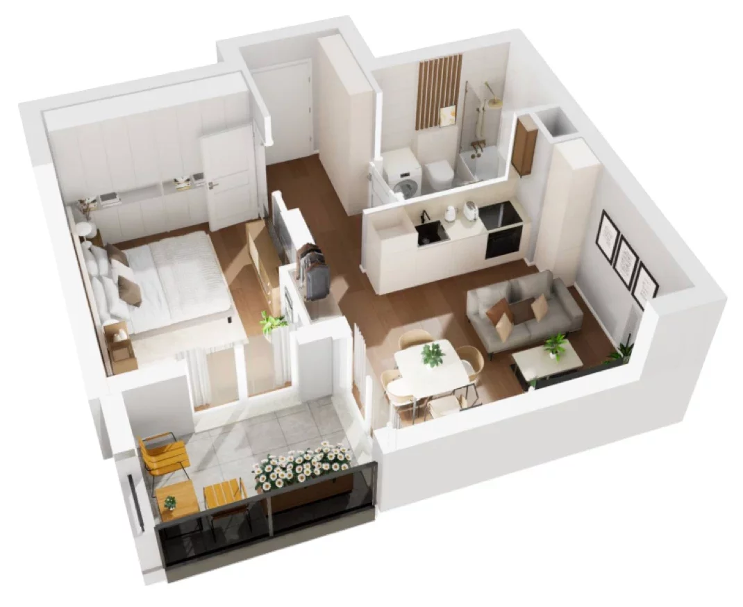 2 pokoje, mieszkanie 38,09 m², piętro 5, oferta nr B1/73, Osiedle Bokserska 2, Warszawa, Ursynów, Wyczółki, ul. Bokserska 73A