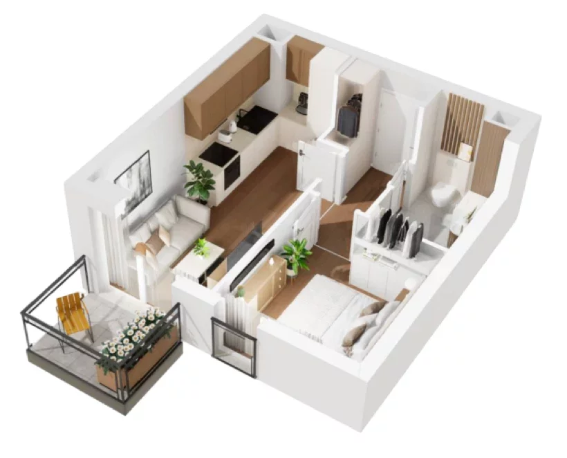 2 pokoje, mieszkanie 32,57 m², piętro 5, oferta nr B1/81, Osiedle Bokserska 2, Warszawa, Ursynów, Wyczółki, ul. Bokserska 73A