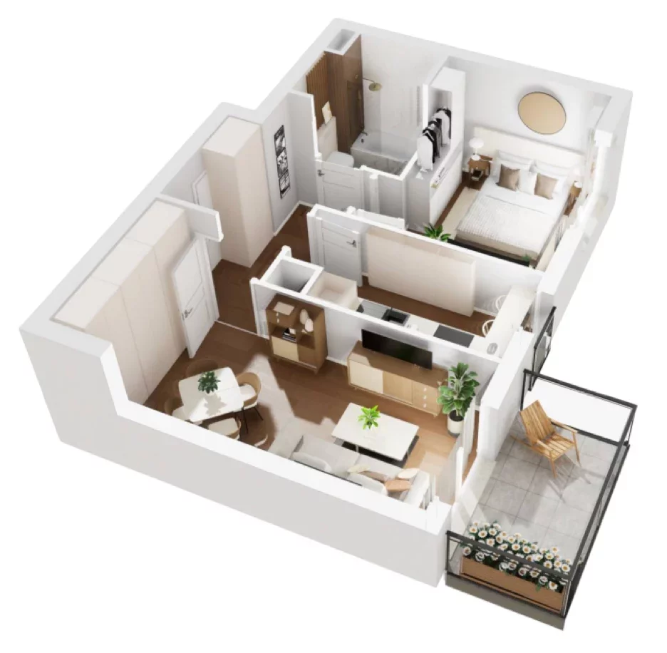 2 pokoje, mieszkanie 43,38 m², piętro 5, oferta nr B1/85, Osiedle Bokserska 2, Warszawa, Ursynów, Wyczółki, ul. Bokserska 73A
