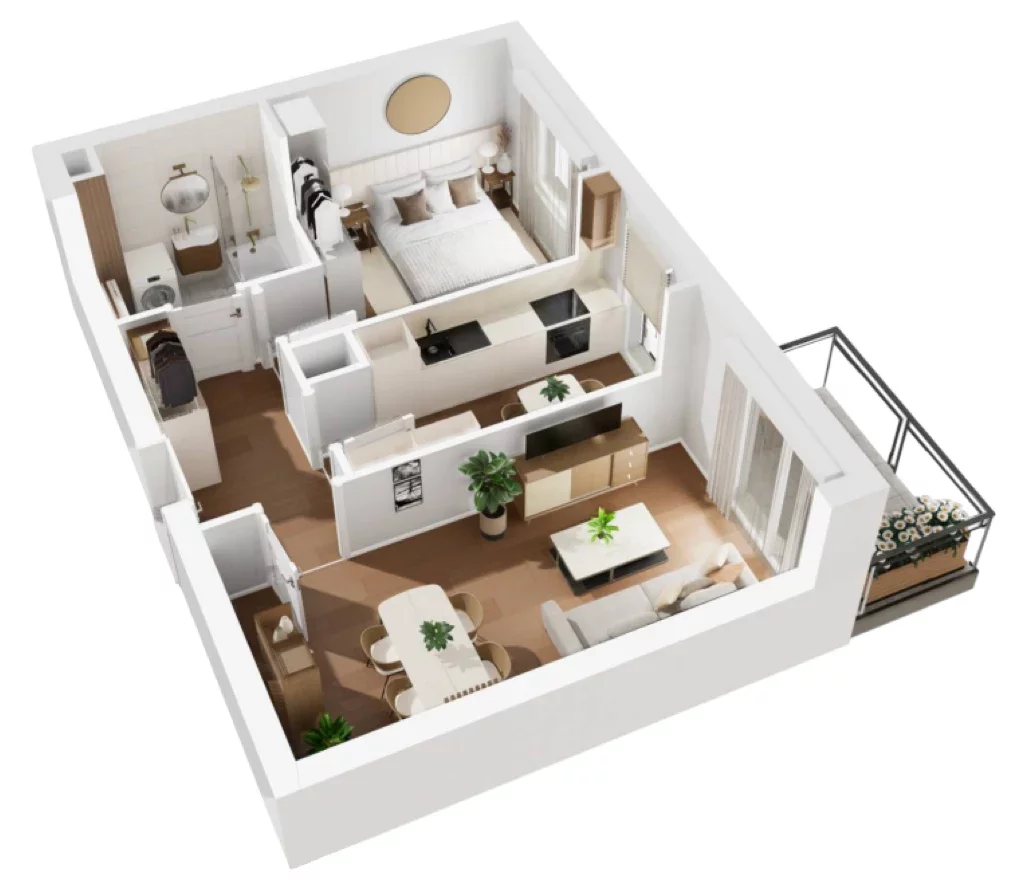 2 pokoje, mieszkanie 44,78 m², piętro 5, oferta nr B1/86, Osiedle Bokserska 2, Warszawa, Ursynów, Wyczółki, ul. Bokserska 73A