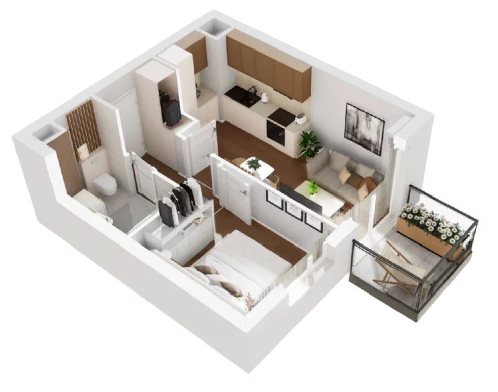 2 pokoje, mieszkanie 32,88 m², piętro 6, oferta nr B1/93, Osiedle Bokserska 2, Warszawa, Ursynów, Wyczółki, ul. Bokserska 73A