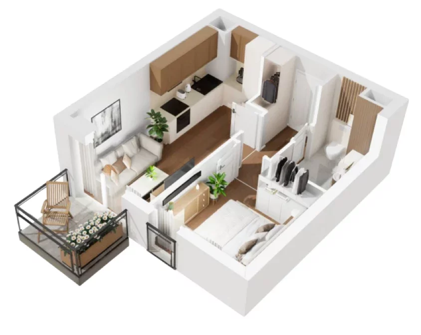 2 pokoje, mieszkanie 33,21 m², piętro 6, oferta nr B1/97, Osiedle Bokserska 2, Warszawa, Ursynów, Wyczółki, ul. Bokserska 73A
