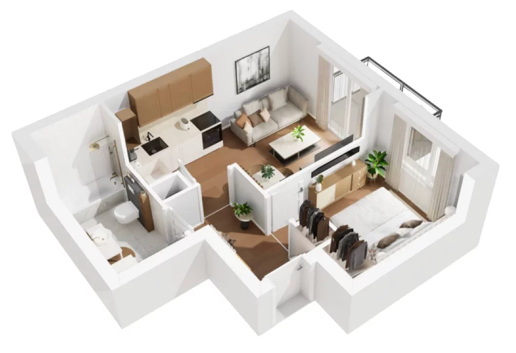 2 pokoje, mieszkanie 36,42 m², piętro 6, oferta nr B1/98, Osiedle Bokserska 2, Warszawa, Ursynów, Wyczółki, ul. Bokserska 73A