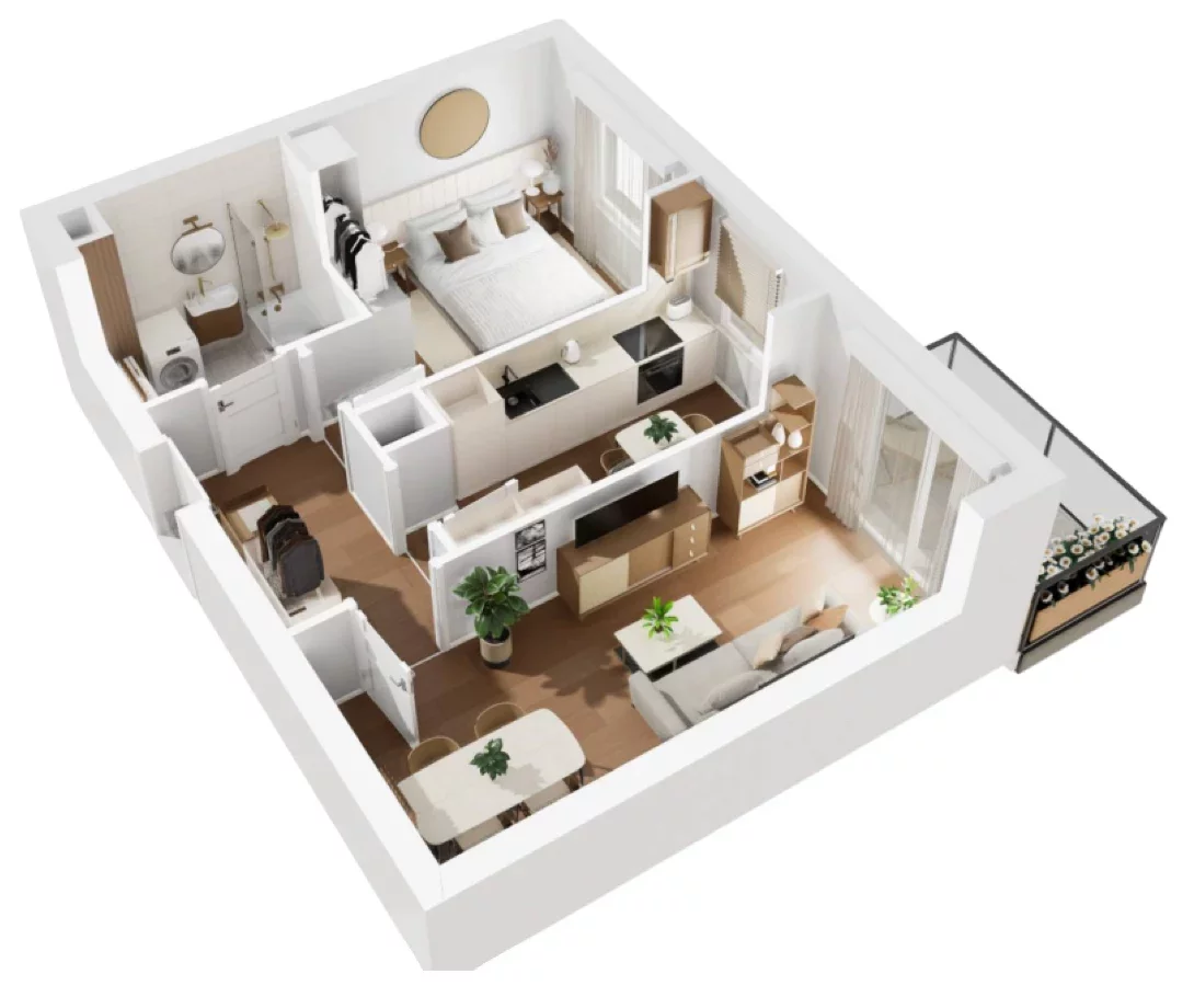 2 pokoje, mieszkanie 43,42 m², piętro 6, oferta nr B1/100, Osiedle Bokserska 2, Warszawa, Ursynów, Wyczółki, ul. Bokserska 73A