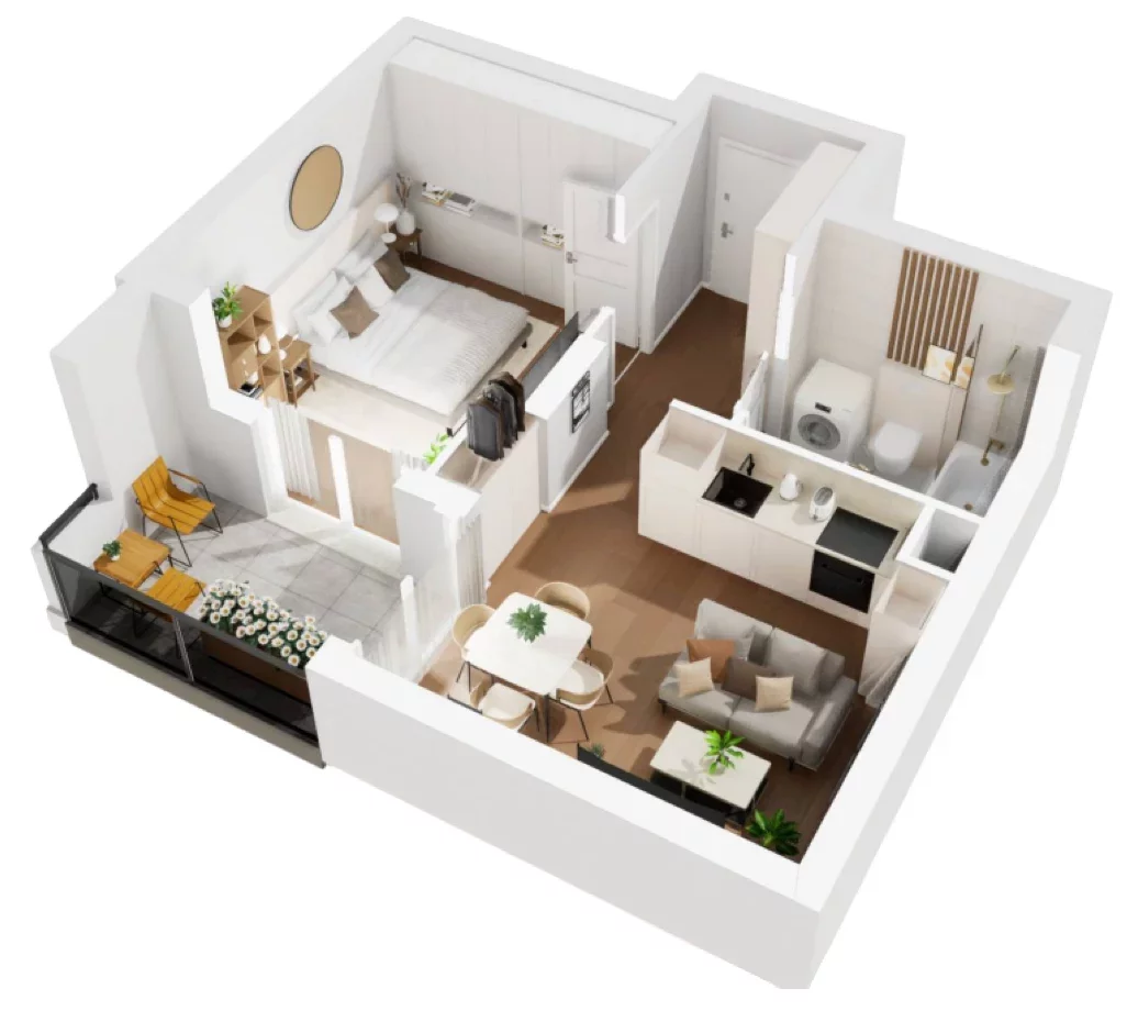 2 pokoje, mieszkanie 38,46 m², piętro 7, oferta nr B1/102, Osiedle Bokserska 2, Warszawa, Ursynów, Wyczółki, ul. Bokserska 73A