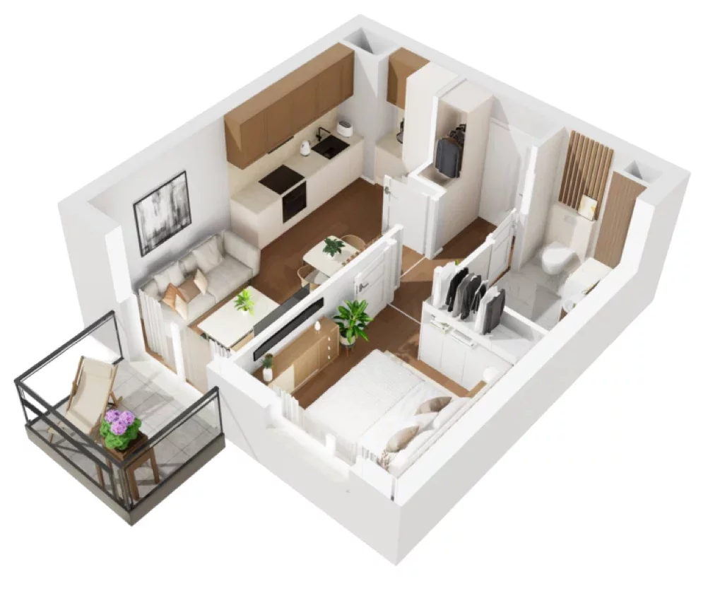 2 pokoje, mieszkanie 32,91 m², piętro 7, oferta nr B1/105, Osiedle Bokserska 2, Warszawa, Ursynów, Wyczółki, ul. Bokserska 73A