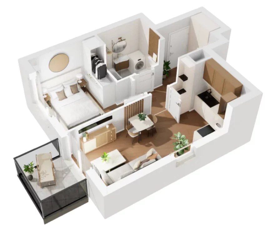 2 pokoje, mieszkanie 36,46 m², piętro 2, oferta nr B1/122, Osiedle Bokserska 2, Warszawa, Ursynów, Wyczółki, ul. Bokserska 73A