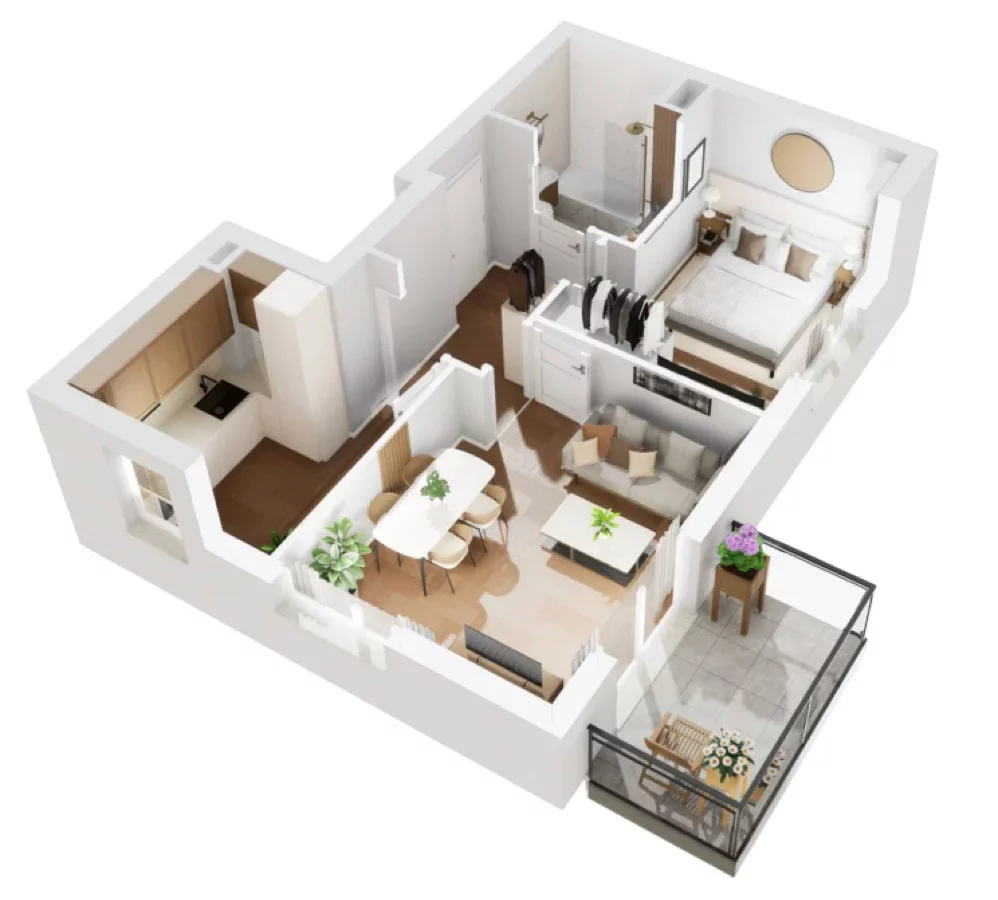 2 pokoje, mieszkanie 43,98 m², piętro 5, oferta nr B1/138, Osiedle Bokserska 2, Warszawa, Ursynów, Wyczółki, ul. Bokserska 73A