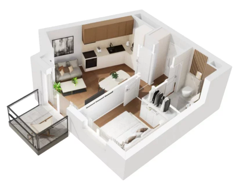 2 pokoje, mieszkanie 32,33 m², piętro 6, oferta nr B1/140, Osiedle Bokserska 2, Warszawa, Ursynów, Wyczółki, ul. Bokserska 73A