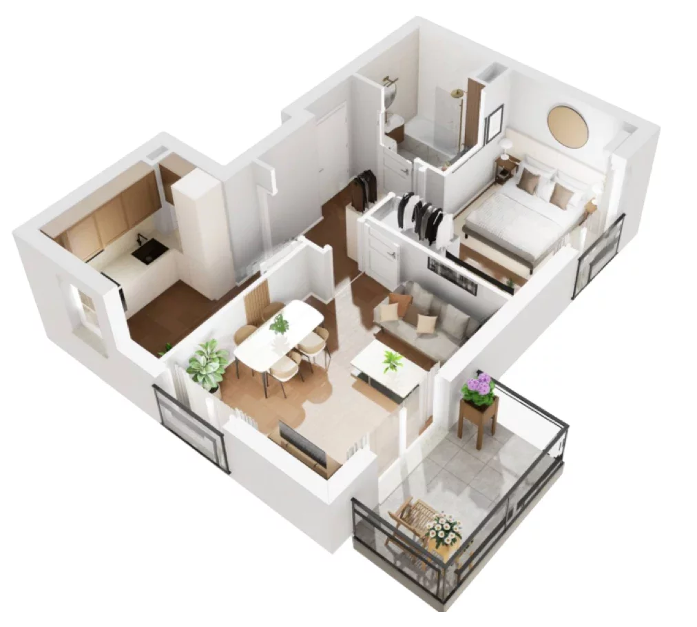 2 pokoje, mieszkanie 44,87 m², piętro 7, oferta nr B1/149, Osiedle Bokserska 2, Warszawa, Ursynów, Wyczółki, ul. Bokserska 73A