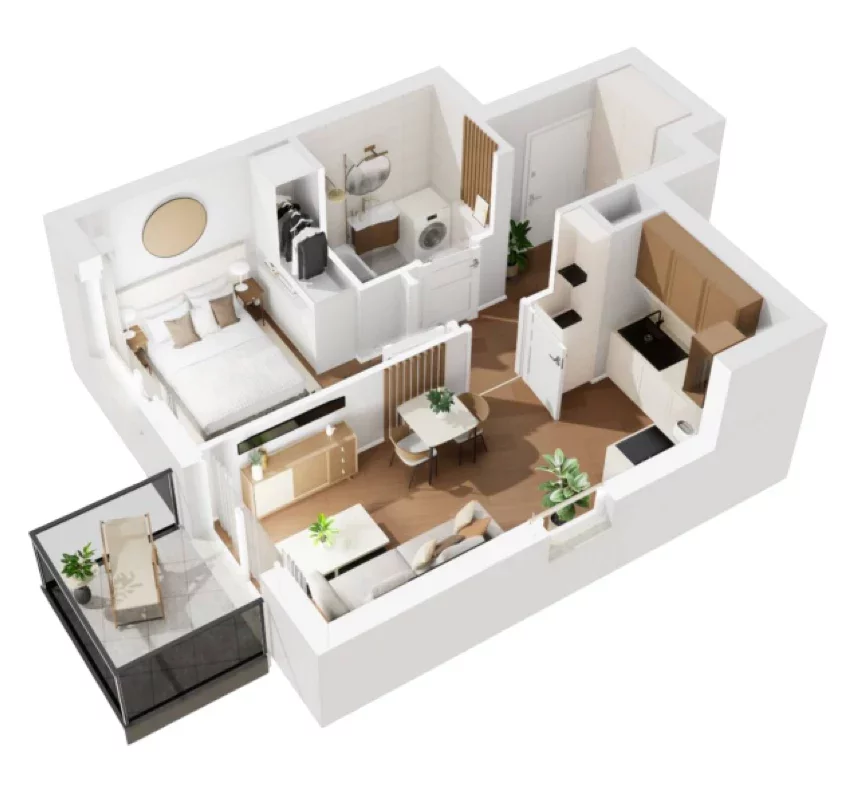 2 pokoje, mieszkanie 36,46 m², piętro 3, oferta nr B1/127, Osiedle Bokserska 2, Warszawa, Ursynów, Wyczółki, ul. Bokserska 73A