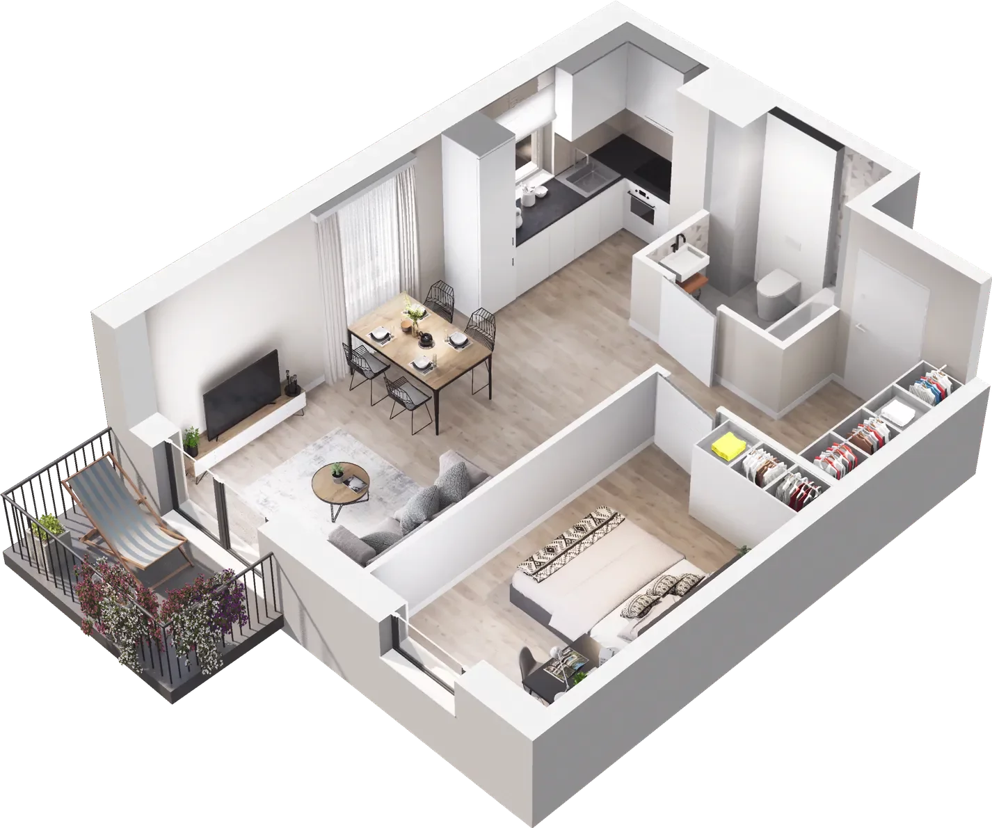 2 pokoje, mieszkanie 42,98 m², piętro 3, oferta nr B/97, Osiedle Kołłątajówka, Kraków, Prądnik Biały, Górka Narodowa, ul. Kuźnicy Kołłątajowskiej