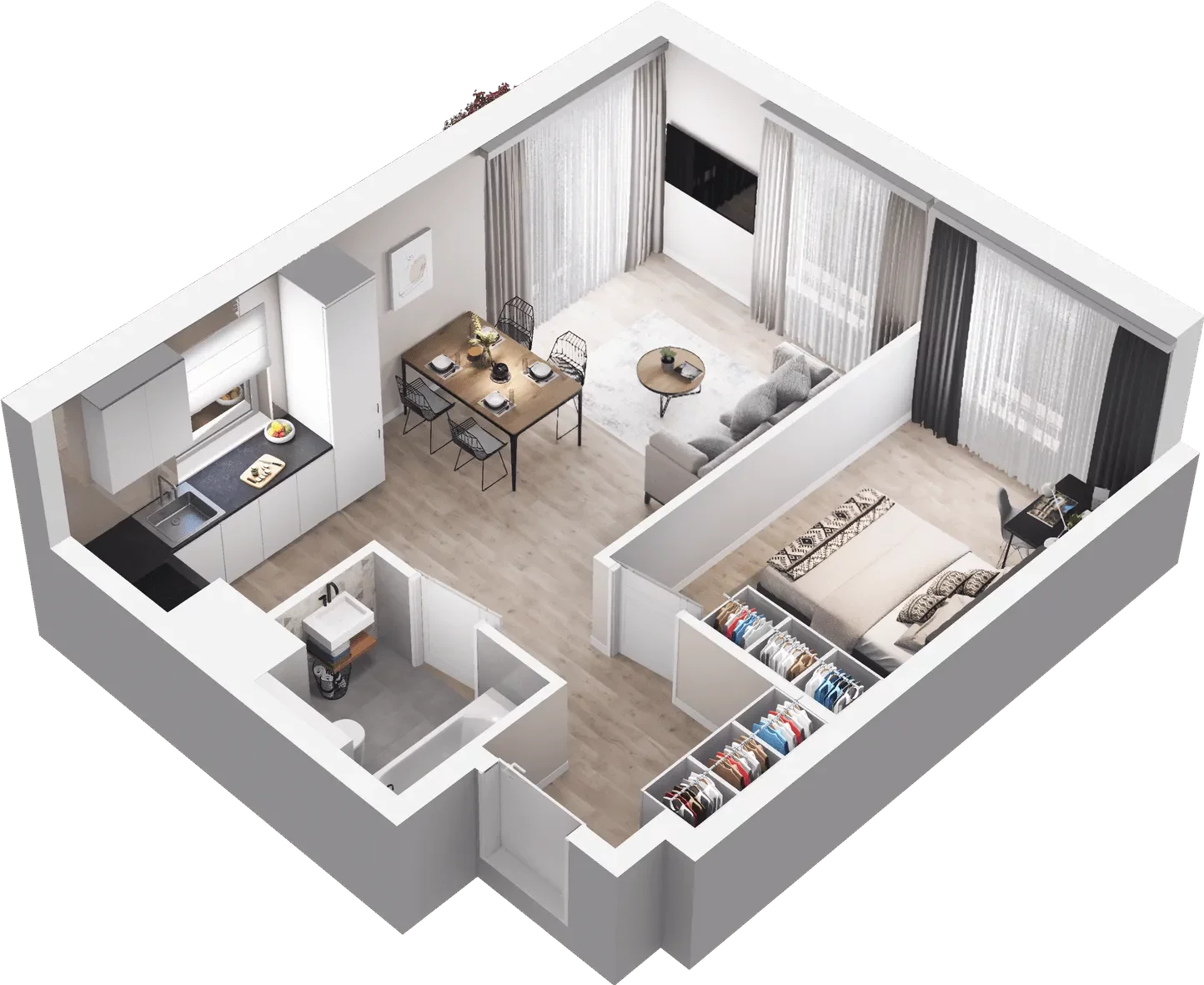 2 pokoje, mieszkanie 41,65 m², piętro 3, oferta nr B/98, Osiedle Kołłątajówka, Kraków, Prądnik Biały, Górka Narodowa, ul. Kuźnicy Kołłątajowskiej