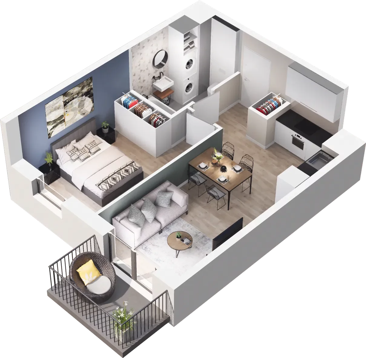 2 pokoje, mieszkanie 37,55 m², piętro 4, oferta nr B/103, Osiedle Kołłątajówka, Kraków, Prądnik Biały, Górka Narodowa, ul. Kuźnicy Kołłątajowskiej