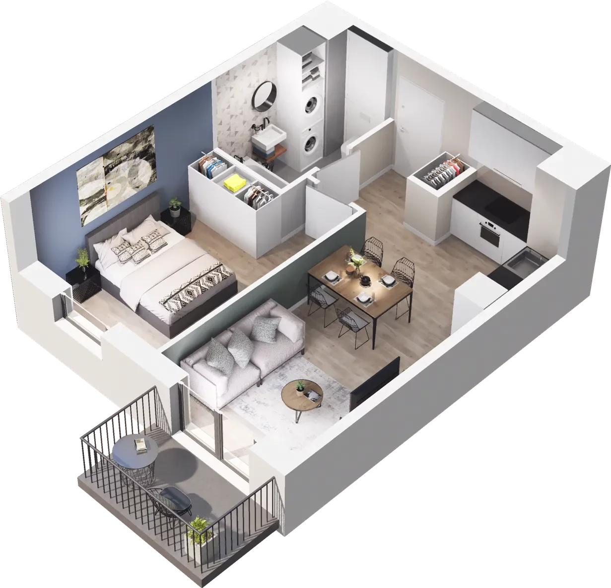 2 pokoje, mieszkanie 37,55 m², piętro 3, oferta nr B/102, Osiedle Kołłątajówka, Kraków, Prądnik Biały, Górka Narodowa, ul. Kuźnicy Kołłątajowskiej