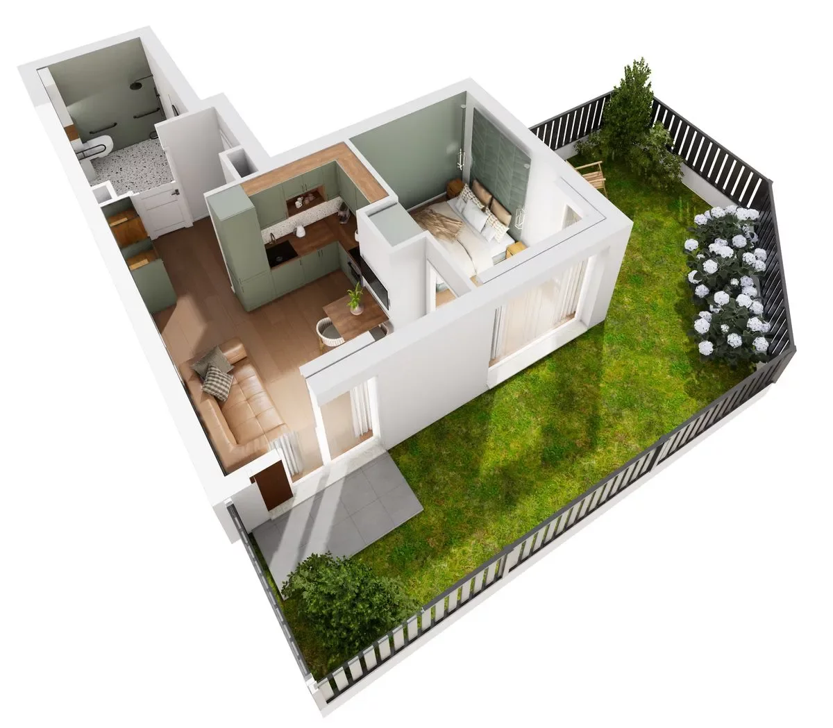 2 pokoje, mieszkanie 36,40 m², parter, oferta nr B6/75, Onelife Powsin, Warszawa, Wilanów, Powsin, ul. Łukasza Drewny