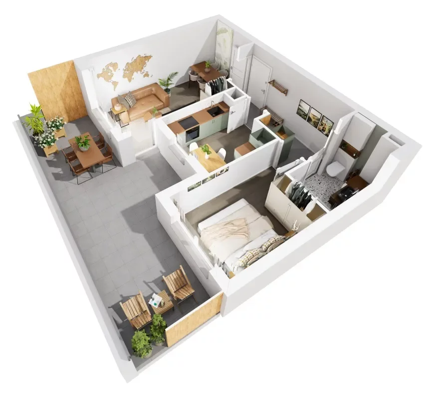 2 pokoje, mieszkanie 45,19 m², piętro 1, oferta nr 8/1163, Nowy Grabiszyn 8, Wrocław, Grabiszyn-Grabiszynek, Fabryczna, ul. Miedziana