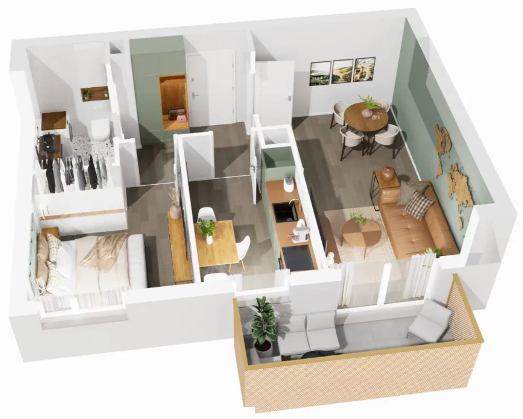 2 pokoje, mieszkanie 43,76 m², piętro 4, oferta nr 8/1184, Nowy Grabiszyn 8, Wrocław, Grabiszyn-Grabiszynek, Fabryczna, ul. Miedziana