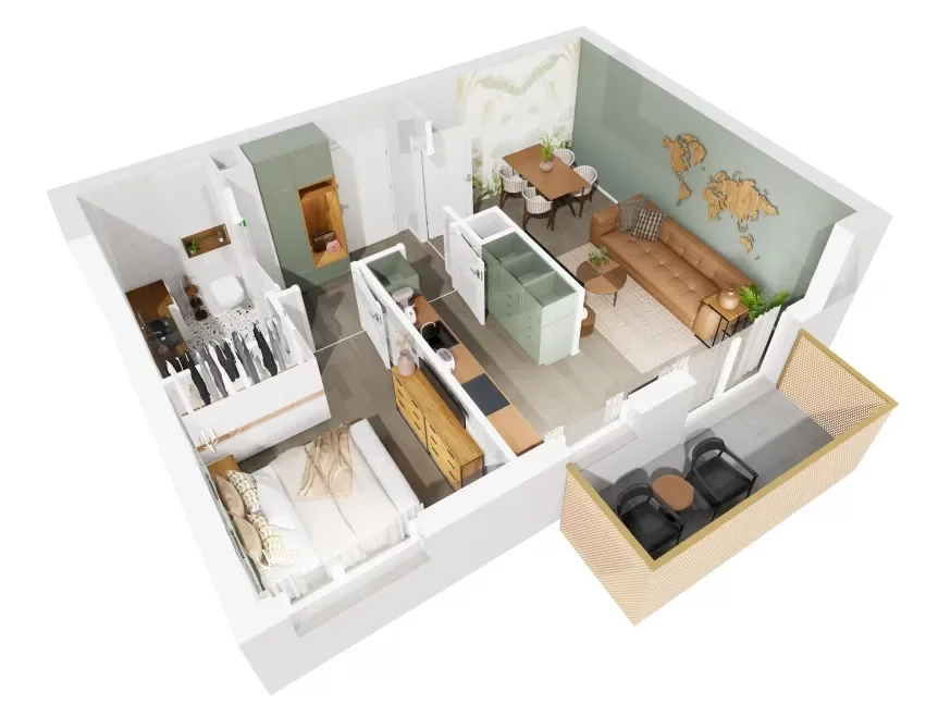2 pokoje, mieszkanie 43,49 m², piętro 6, oferta nr 8/1198, Nowy Grabiszyn 8, Wrocław, Grabiszyn-Grabiszynek, Fabryczna, ul. Miedziana