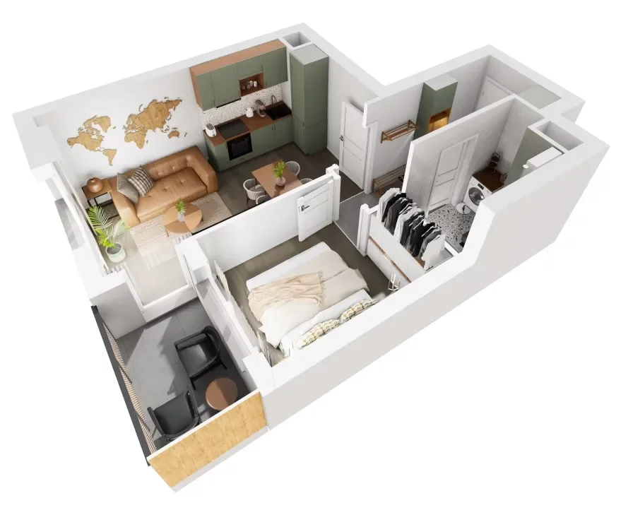 2 pokoje, mieszkanie 34,45 m², piętro 4, oferta nr 8/1288, Nowy Grabiszyn 8, Wrocław, Grabiszyn-Grabiszynek, Fabryczna, ul. Miedziana