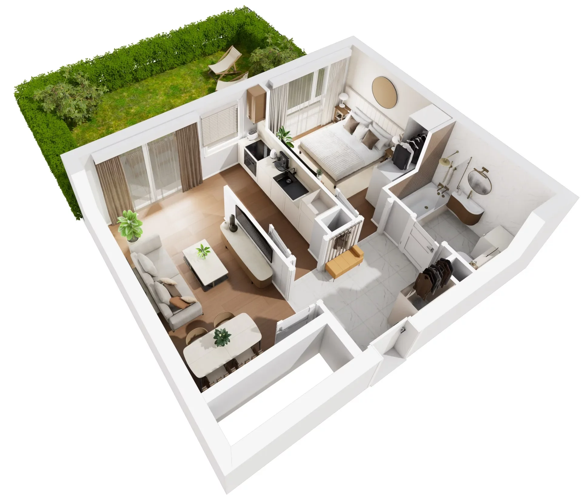 2 pokoje, mieszkanie 41,36 m², parter, oferta nr B2/18, Wiślany Mokotów VIII, Warszawa, Mokotów, Czerniaków, al. Polski Walczącej
