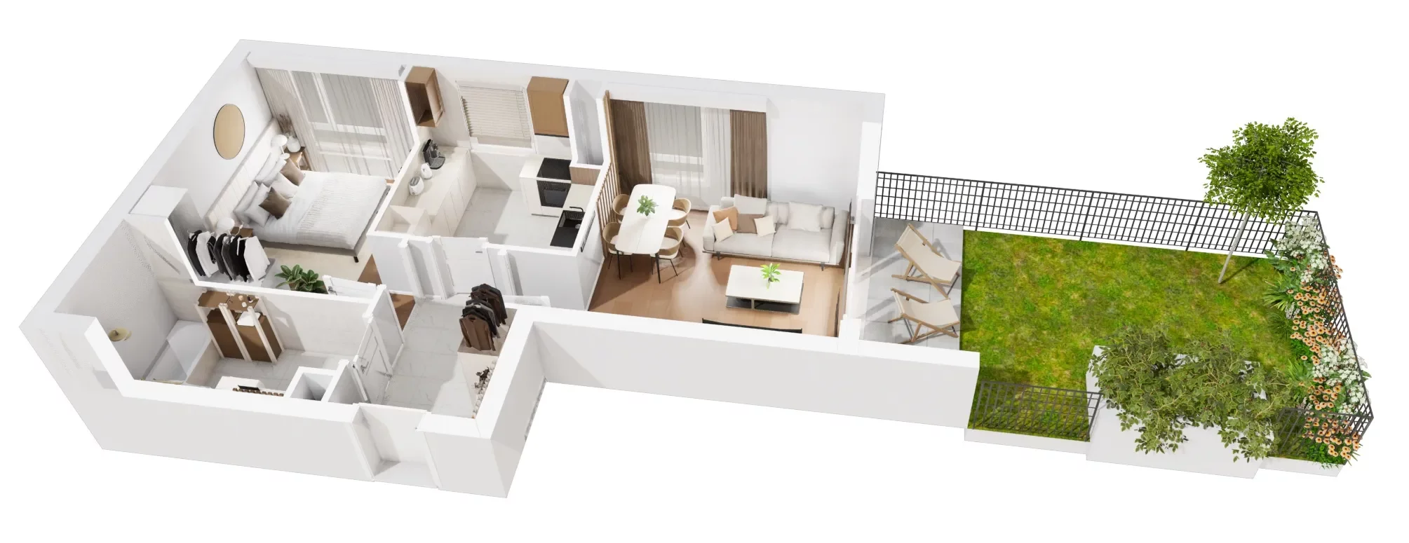 2 pokoje, mieszkanie 46,13 m², parter, oferta nr B3/67, Wiślany Mokotów VIII, Warszawa, Mokotów, Czerniaków, al. Polski Walczącej