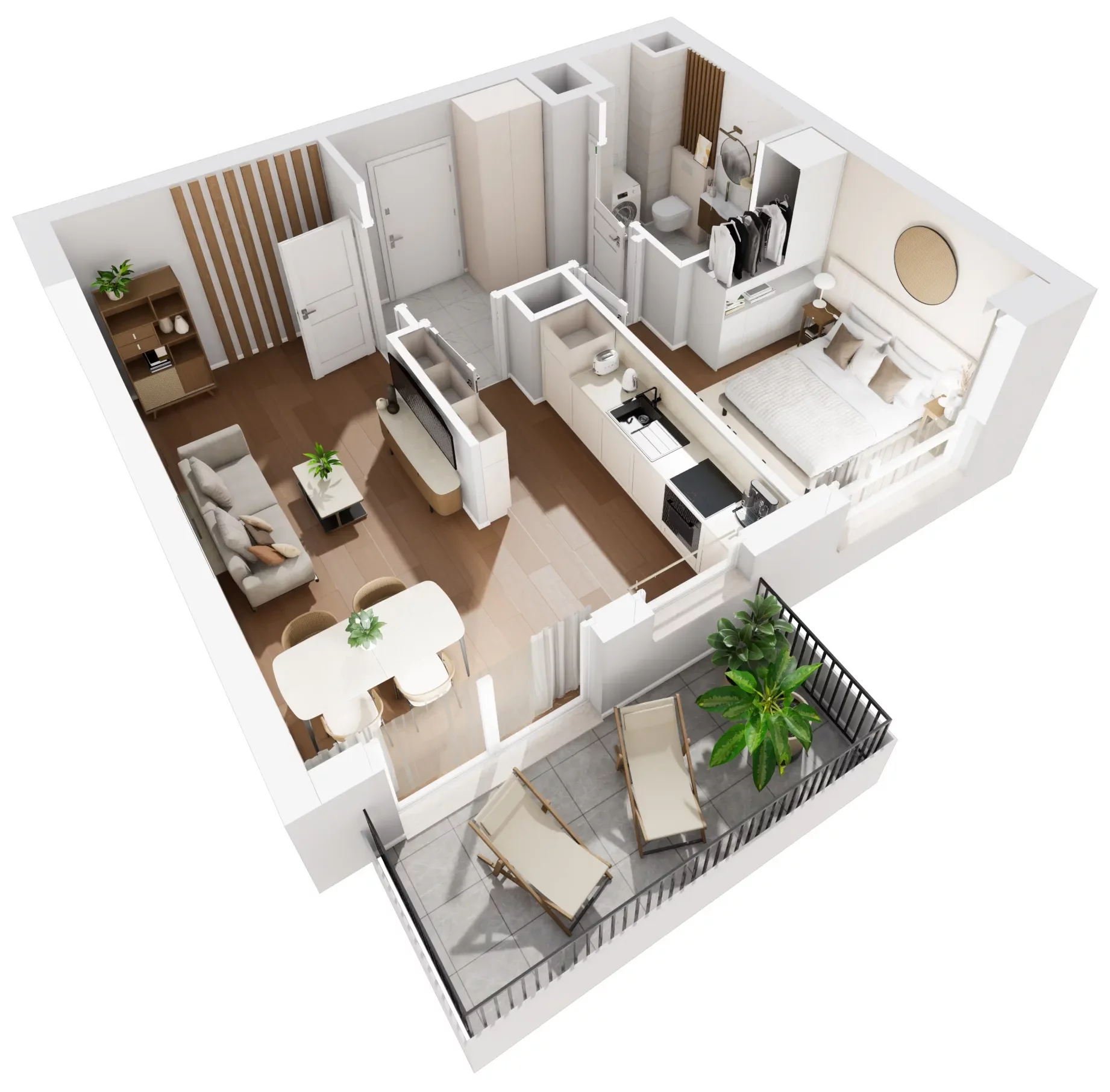2 pokoje, mieszkanie 43,54 m², piętro 1, oferta nr B1/3, Wiślany Mokotów VIII, Warszawa, Mokotów, Czerniaków, al. Polski Walczącej