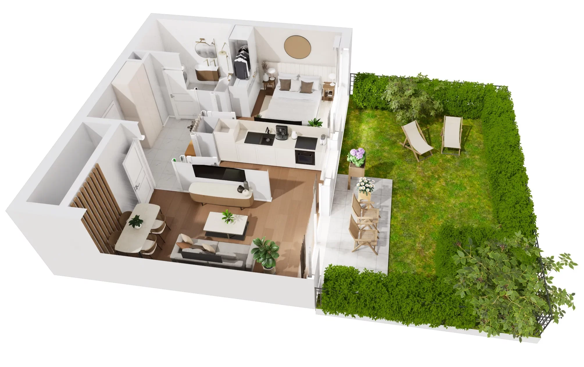 2 pokoje, mieszkanie 42,91 m², parter, oferta nr B3/66, Wiślany Mokotów VIII, Warszawa, Mokotów, Czerniaków, al. Polski Walczącej