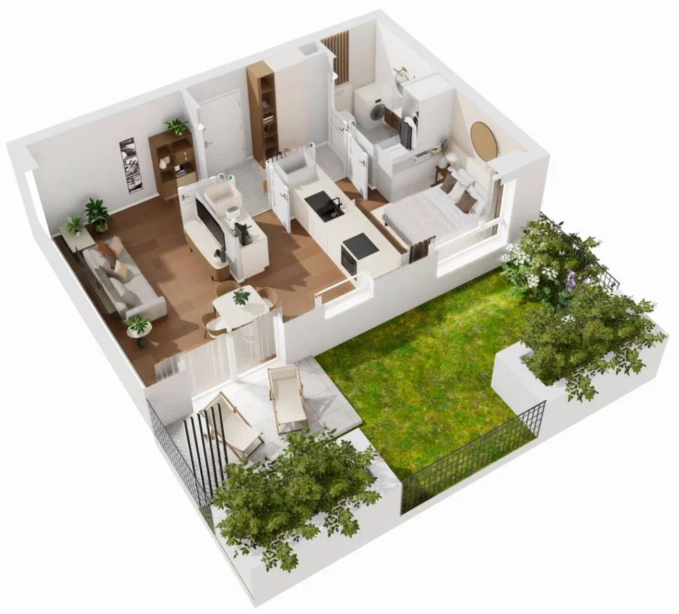2 pokoje, mieszkanie 44,69 m², parter, oferta nr B5/18, Wiślany Mokotów VIII, Warszawa, Mokotów, Czerniaków, al. Polski Walczącej