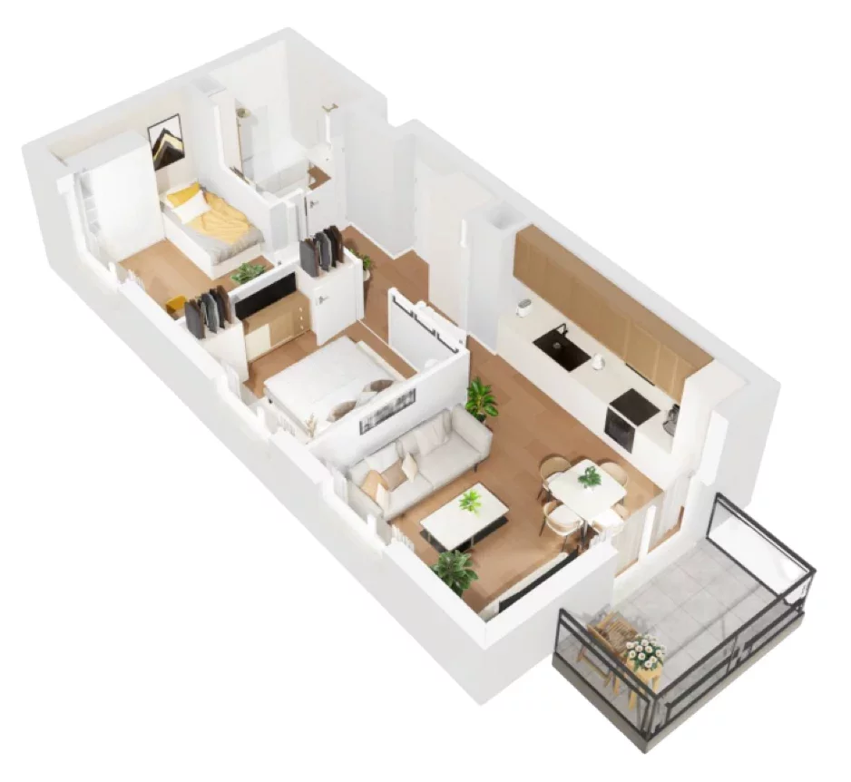 3 pokoje, mieszkanie 51,12 m², piętro 1, oferta nr B1/15, Osiedle Bokserska 2, Warszawa, Ursynów, Wyczółki, ul. Bokserska 73A