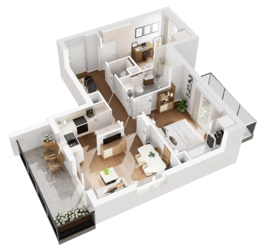3 pokoje, mieszkanie 55,15 m², piętro 2, oferta nr B1/29, Osiedle Bokserska 2, Warszawa, Ursynów, Wyczółki, ul. Bokserska 73A