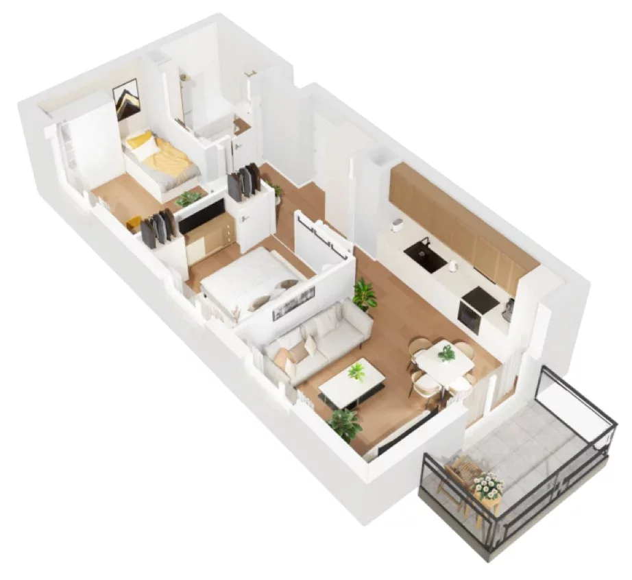 3 pokoje, mieszkanie 51,12 m², piętro 2, oferta nr B1/30, Osiedle Bokserska 2, Warszawa, Ursynów, Wyczółki, ul. Bokserska 73A
