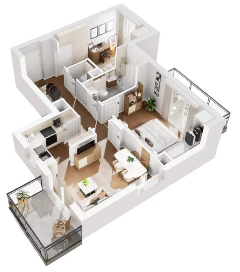 3 pokoje, mieszkanie 55,14 m², piętro 4, oferta nr B1/59, Osiedle Bokserska 2, Warszawa, Ursynów, Wyczółki, ul. Bokserska 73A