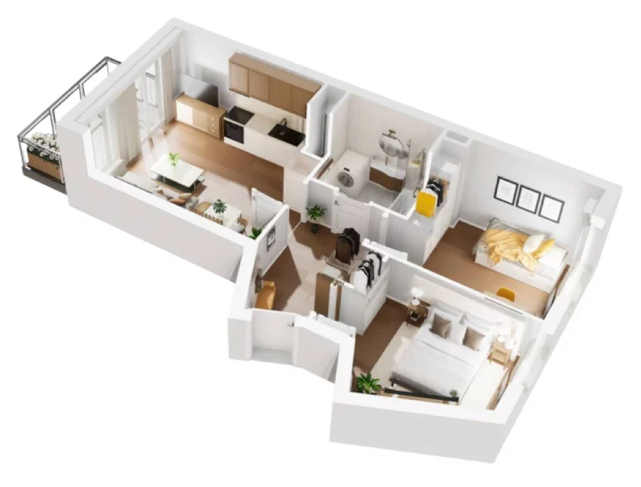 3 pokoje, mieszkanie 53,66 m², piętro 2, oferta nr B1/119, Osiedle Bokserska 2, Warszawa, Ursynów, Wyczółki, ul. Bokserska 73A
