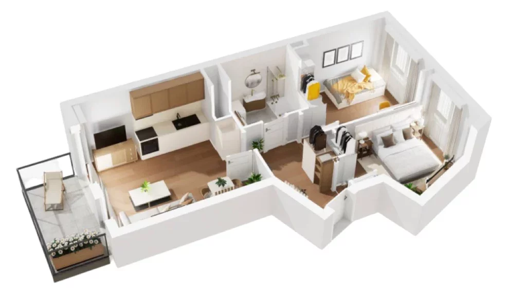 3 pokoje, mieszkanie 53,66 m², piętro 5, oferta nr B1/134, Osiedle Bokserska 2, Warszawa, Ursynów, Wyczółki, ul. Bokserska 73A