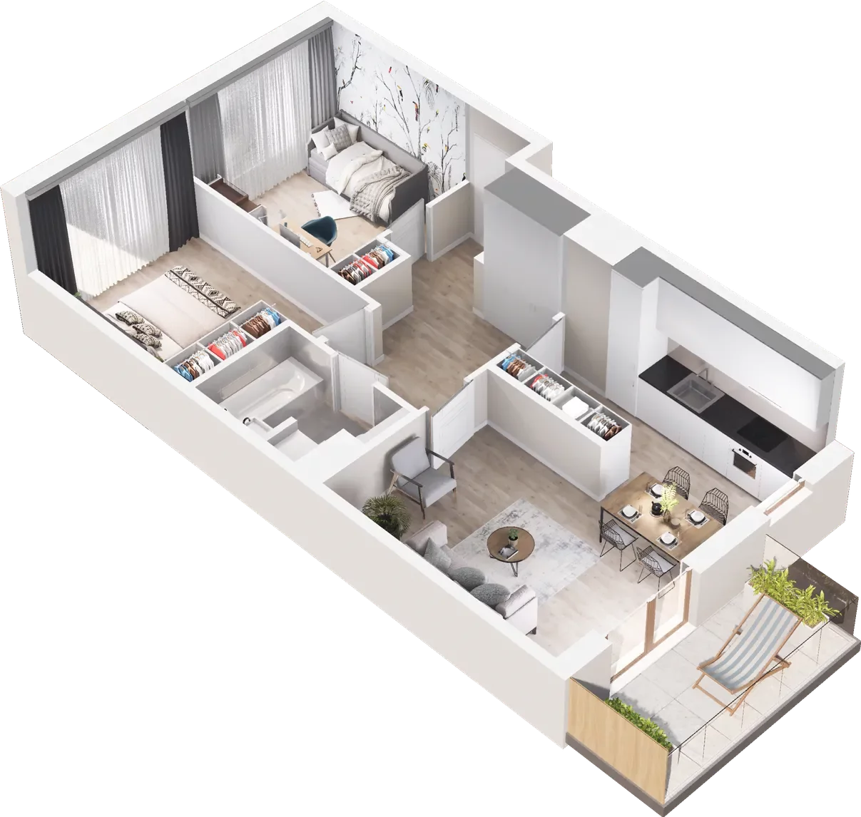 3 pokoje, mieszkanie 55,92 m², piętro 1, oferta nr C/57, Via Familia, Warszawa, Białołęka, Żerań, ul. Familijna 9