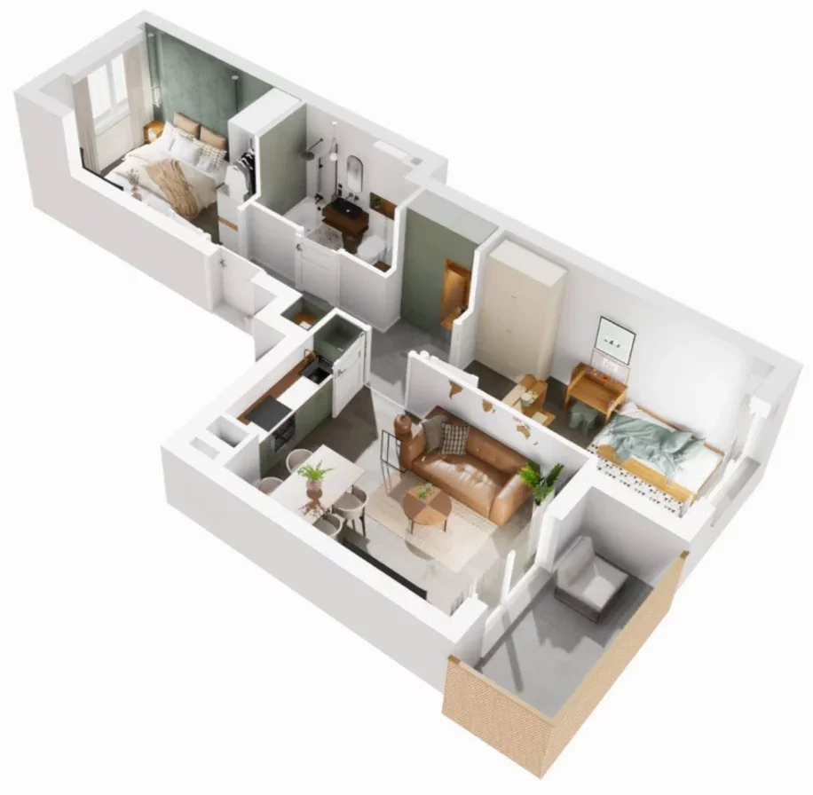 3 pokoje, mieszkanie 47,45 m², piętro 4, oferta nr 8/1233, Nowy Grabiszyn 8, Wrocław, Grabiszyn-Grabiszynek, Fabryczna, ul. Miedziana