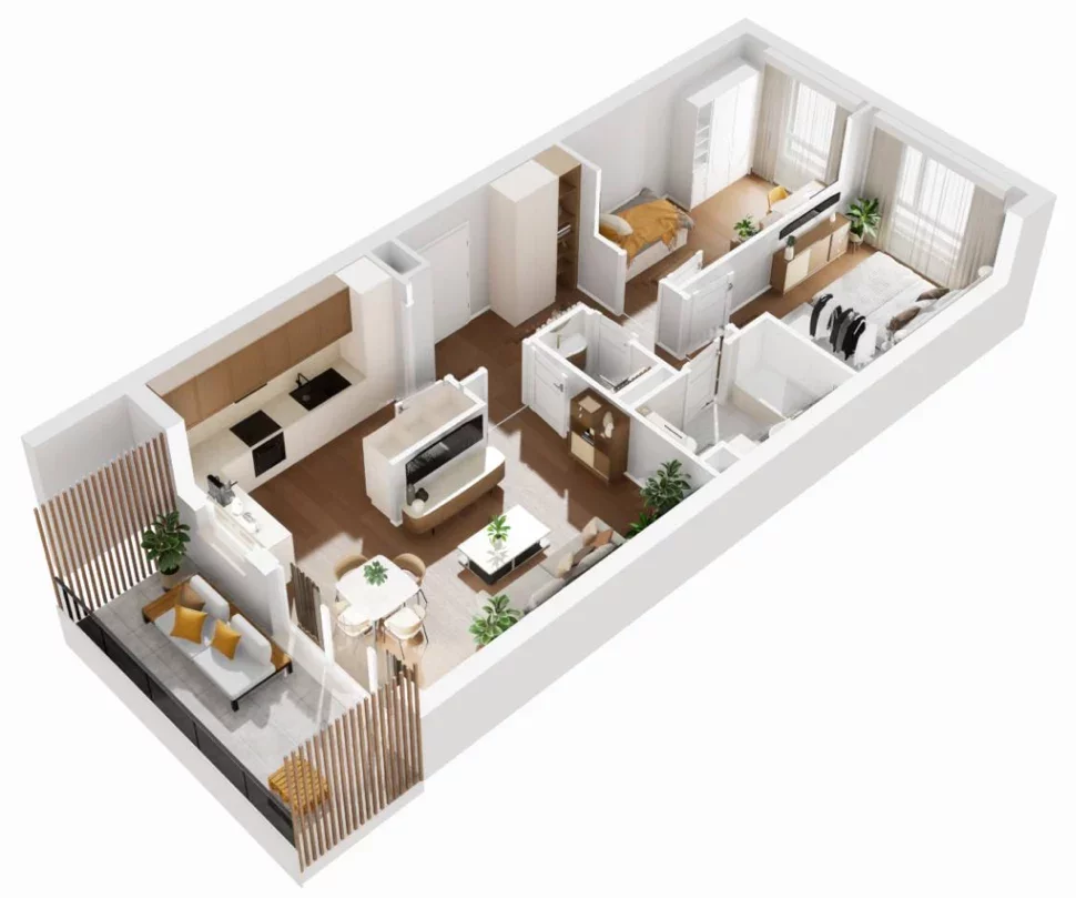 3 pokoje, mieszkanie 65,84 m², piętro 1, oferta nr B5/20, Wiślany Mokotów VIII, Warszawa, Mokotów, Czerniaków, al. Polski Walczącej