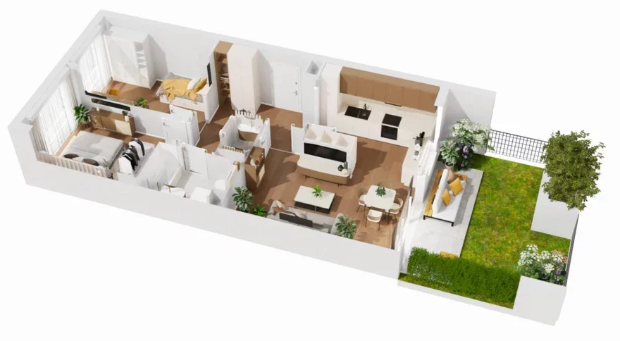 3 pokoje, mieszkanie 65,84 m², parter, oferta nr B5/29, Wiślany Mokotów VIII, Warszawa, Mokotów, Czerniaków, al. Polski Walczącej