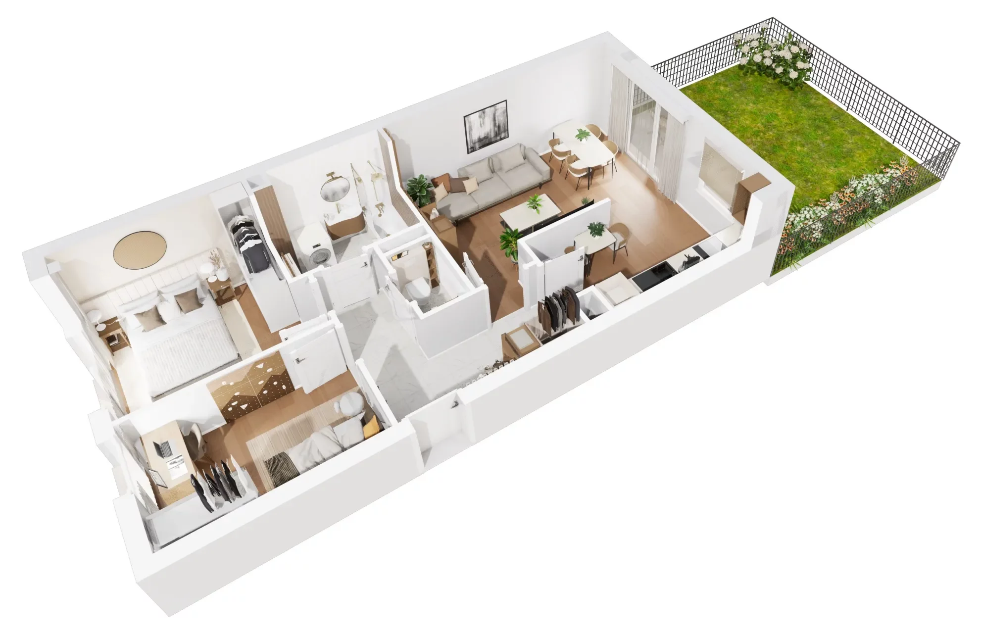 3 pokoje, mieszkanie 61,87 m², parter, oferta nr B3/49, Wiślany Mokotów VIII, Warszawa, Mokotów, Czerniaków, al. Polski Walczącej