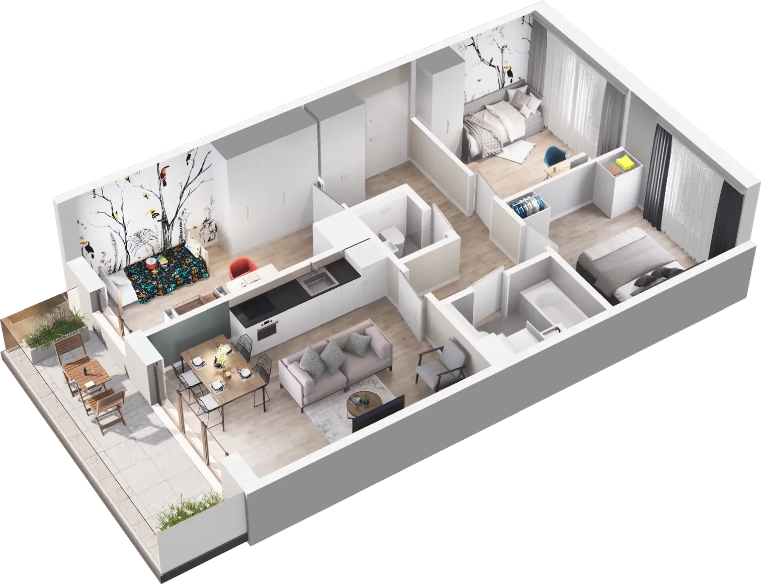 4 pokoje, mieszkanie 65,41 m², piętro 3, oferta nr C/75, Via Familia, Warszawa, Białołęka, Żerań, ul. Familijna 9