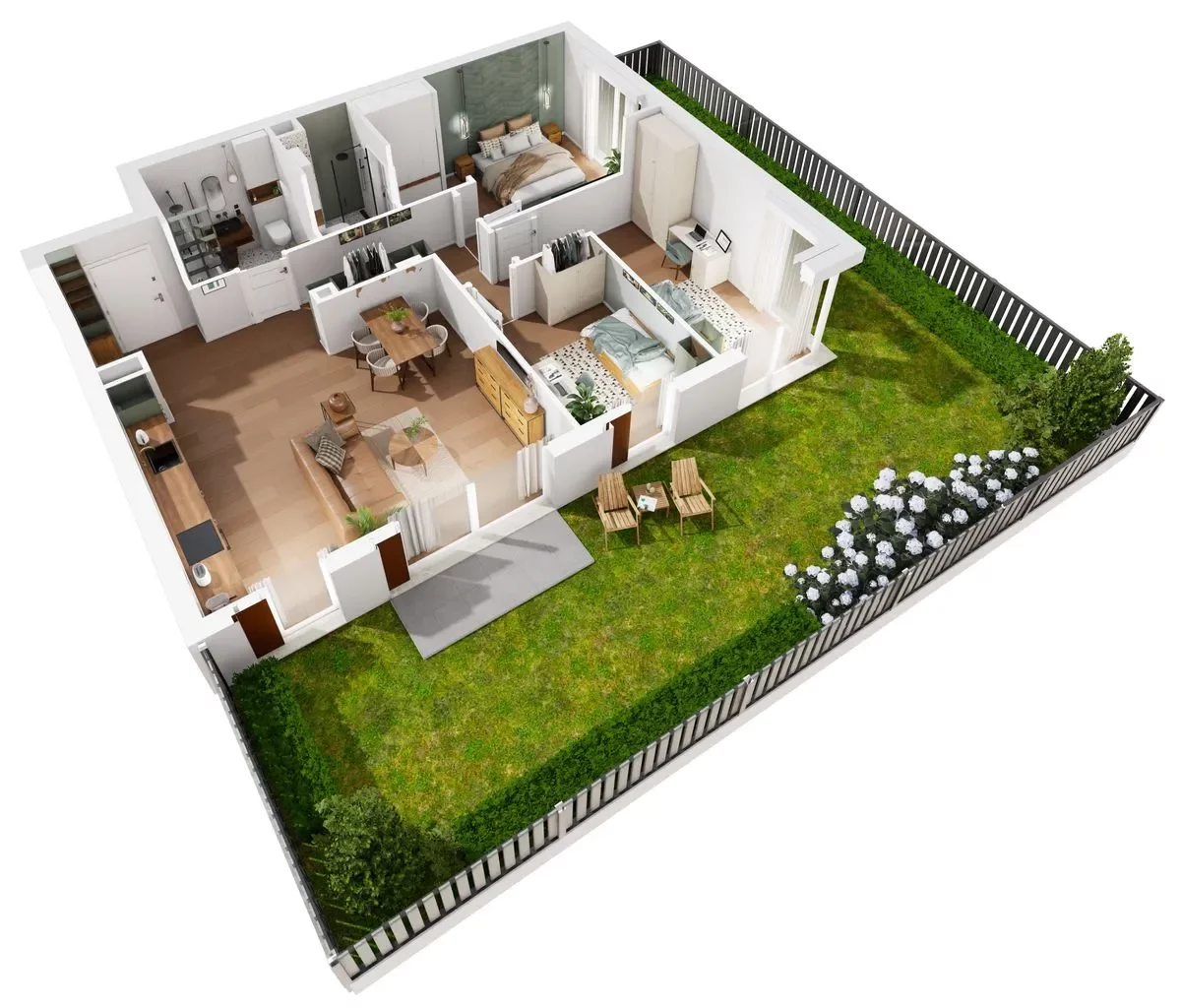 4 pokoje, mieszkanie 84,05 m², parter, oferta nr B6/76, Onelife Powsin, Warszawa, Wilanów, Powsin, ul. Łukasza Drewny