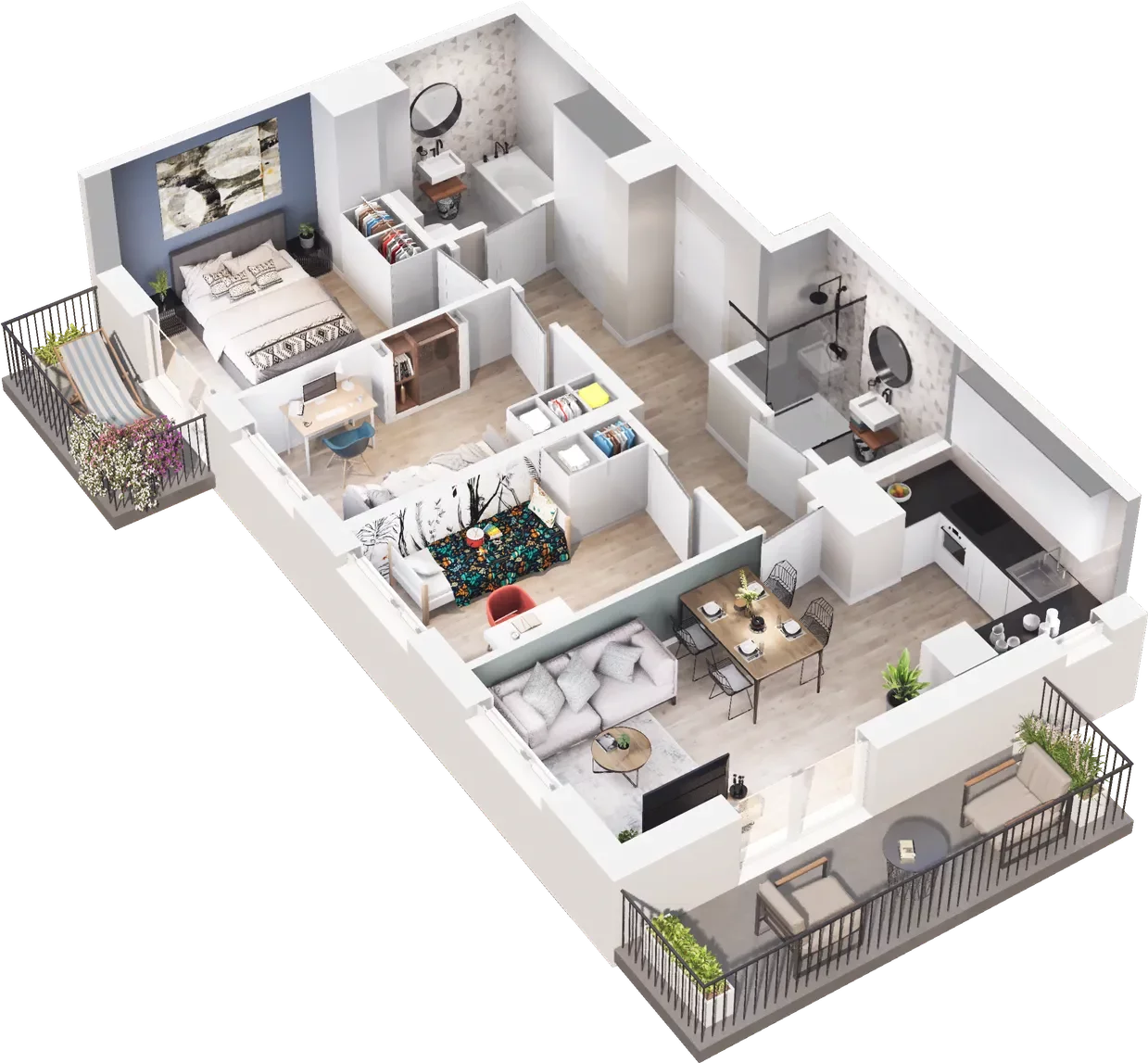 4 pokoje, mieszkanie 63,24 m², piętro 1, oferta nr 19A/10, Przy Unii, Poznań, Żegrze, ul. Wagrowska 19 i 19A