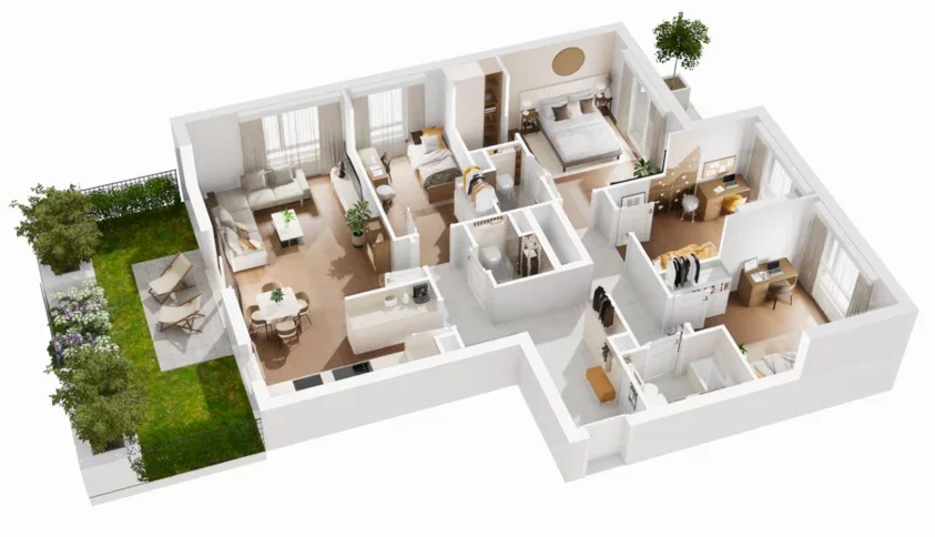 5 pokoi, mieszkanie 108,76 m², parter, oferta nr B5/19, Wiślany Mokotów VIII, Warszawa, Mokotów, Czerniaków, al. Polski Walczącej