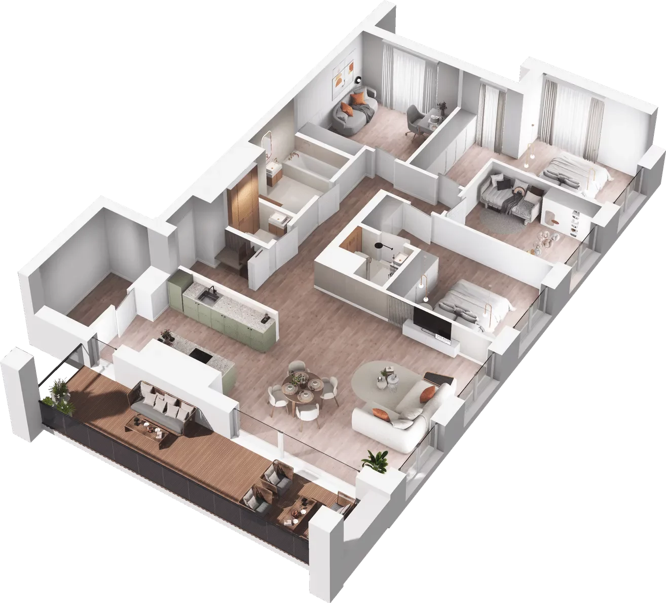 5 pokoi, mieszkanie 122,39 m², piętro 8, oferta nr A/45, Midori House, Wrocław, Przedmieście Oławskie, ul. Szybka 9